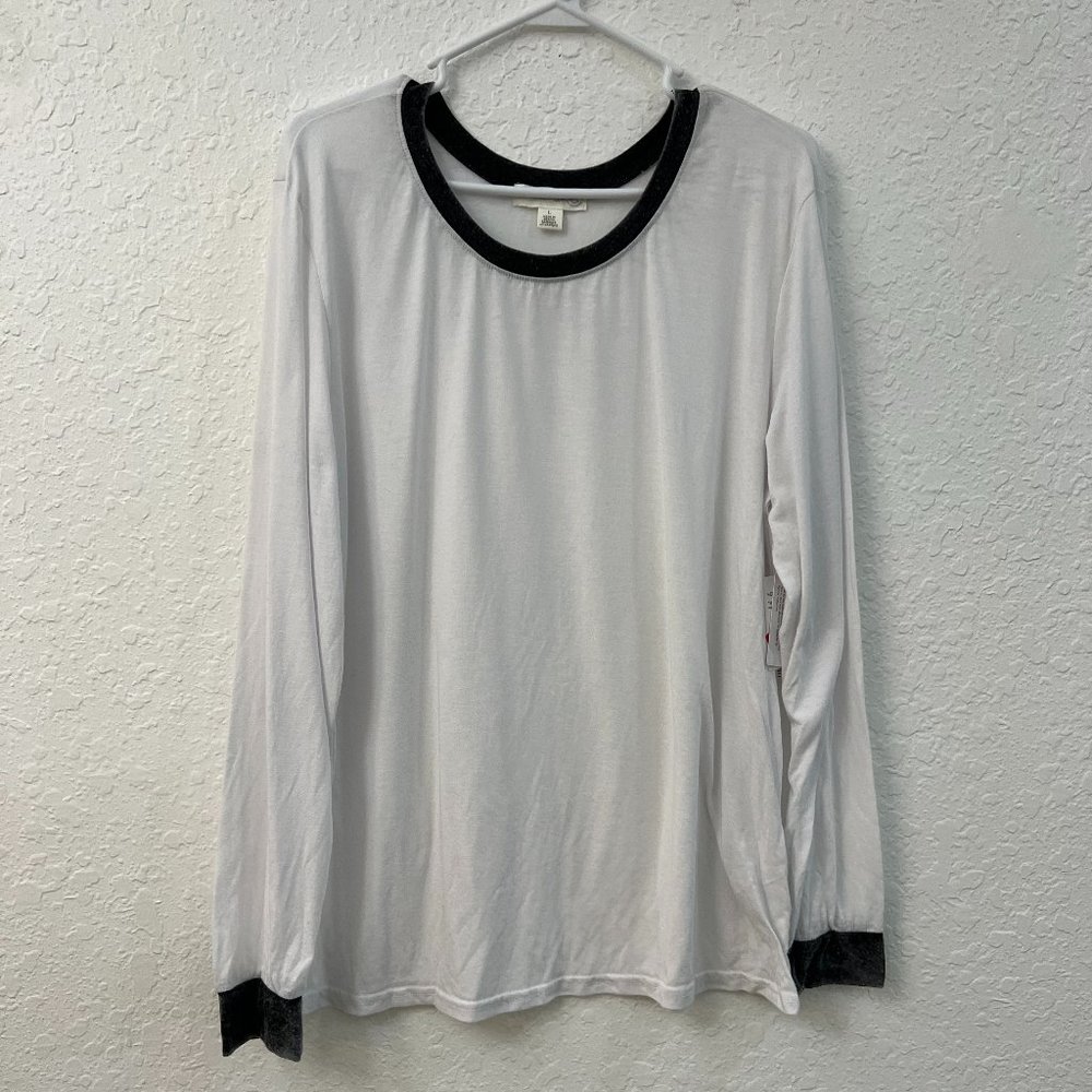 Treasure & Bond Shirt Mens Large L Crew Neck Regular Fit Cotton Long Sleeve